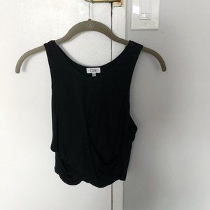 Tobi Black Wrap Front Crop Top